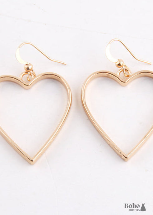 Boho Earrings, RH Dangle Earrings, Heart Loop